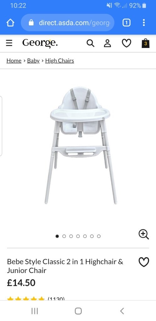asda wooden high chair
